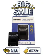 PSxMemCard Gen2 8GB Memory Card for PS1/PS2 Consoles (Black)