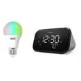 Lenovo Smart Clock Essential and Smart Color Bulb (Wi-Fi, A19, 800 Lumen - 60 W