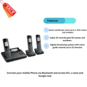 AT&T CLP99387 DECT 6.0 Expandable Cordless Phone with Bluetooth Connect Black