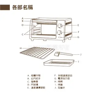 【TATUNG 大同】9公升電烤箱 TOT-907A