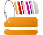 Pack of 6 luggage tags, suitcase luggage tags, suitcase tags with address label, suitcase tag with stainless steel cable for luggage