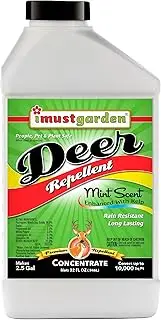 I Must Garden Deer Repellent Concentrate – 32oz: Mint Scent Deer Spray for Plants – Natural Ingredients - Makes 2.5 Gallons & Covers 10,000 sq. ft.