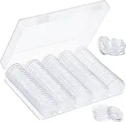 Coin Storage Box with 100 Pcs 30mm Clear Coin Capsules Case Centralized Storage Box Round Coin Protection Box Coin Holder Case Plastic Storage Coin Collectibles Storage Container for Coin Collection