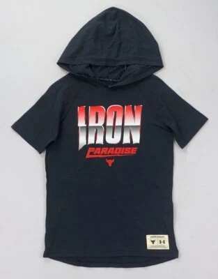 Boy's Youth Under Armour Dwayne Johnson IRON Paradise Hooded Loose Fit Shirt