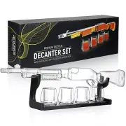 Gun Decanter, Whiskey Decanter Set, Shotgun Shaped Liquor Bottle, 1000 ml with 4