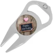 Happy Birthday Golf Ball Marker Divot Repair Tool Bottle Opener