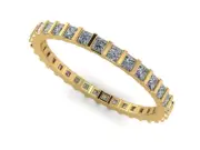 Natural 1.40Ct Diamond Bar Set Wedding Eternity Band Ring 10k Yellow Gold G SI1