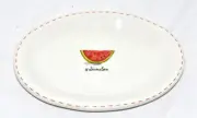 8" OVAL WHITE PLATE WITH A WATERMELON IN THE CENTER SPOON REST APPETIZER PLATE