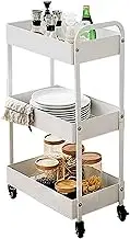 Bar Serving Cart Bar Cart Household Storage Serving Trolley On Wheel Safety Fence Bar Drink Dining Room Tea Cart Suitable Storage Furniture