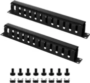2 Pack 19 Inch 1U Server Rack Cable Management -12 Slot Horizontal Rack Mount