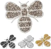 OATIPHO Bee Rhinestone Iron on Patches Bulk Designer Patches for Clothing Shoes Bags Unique DIY Dec