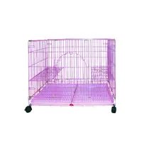 在飛比找蝦皮購物優惠-★Petshop寵物網★3尺烤漆單層/雙層貓籠(粉色) 附輪