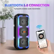 8" Portable Bluetooth Speaker Wireless Stereo Heavy Bass Sound Subwoofer W/ Mic