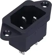 Male Plug, 3‑Core Copper Chassis Mount Connector, Small Size, , for Rice Cooker, Refrigerator, Air Conditioner, Induction Cooker, Computer
