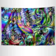 bedspread accent trippy psychedelic art tapestry cloth poster