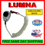 Lumna Noise Canceling Microphone w/ LED Cord White Color Chrome For CB Radio Kit