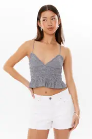 [Supré] Supré - Ollie Shirred Cami - Navy gingham 14 NAVY GINGHAM