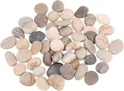 MOLUCKFU 50pcs Hand-Painted Rocks Children's Art Stones Polished DIY Pebbles for Garden Decor