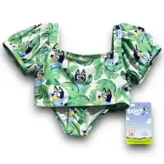 Disney BLUEY Swimsuit Toddler Girls 2 Piece Tankini Size 5 Bikini Swim Set