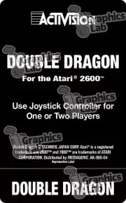 Replacement Game Cartridge Label - Activision - Double Dragon for Atari 2600