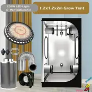 Hydroponics 1.2x1.2x2m Tent 200w LED 6" Carbon Filter Fan Duct Grow Tent Setup