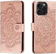 for iPhone 14 Pro Max Case Wallet with Card Holder Kickstand Magnetic Soft Leather Flip Fold Cover (Pink, iPhone 14 Pro Max)