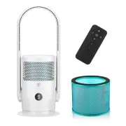ULTTY Bladeless Tower Fan with Air Purifier, 90° Oscillating Bladeless Fan
