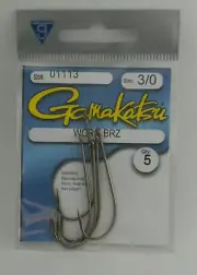 Gamakatsu 01113 3/0 5Ct Bronze Worm Hooks