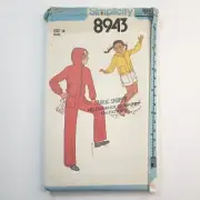 Simplicity 8943 Girl's Unlined Hoodie Shorts and Pants Sewing Pattern Size 14