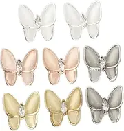 HONITANO 1Set Butterfly Zircon Nail Art Studs DIY Manicure Charms Shining Opal Design for Stage Performance and Parties