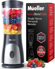 Personal Blender for Shakes and Smoothies with 15 Oz Travel Cup and Lid, Juices,