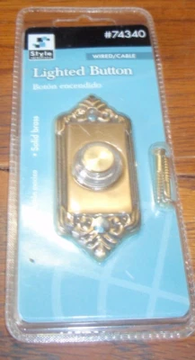 Style Selections Solid Brass Wired/Cable Button Lighted Antique Brass #74340