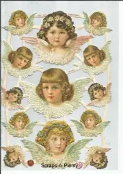 German Embossed SILVER GLITTER Scrap Die Cut - Christmas Easter Angel EF7315G