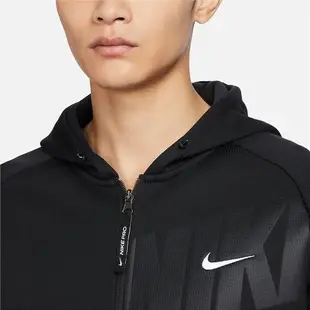 Nike 連帽外套 Pro Therma-FIT 男款 黑 白 保暖 內刷毛 加長後擺 外套 風衣 FN3057-010