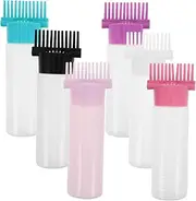 GANAZONO 6pcs Hair Dye Applicator Bottles with Comb Durable Oil Applicator for Hair Coloring Easy to Use for Home Salon and Scalp Care