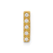 14K Yellow Gold Real Diamond Letter I Initial Charm