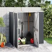 Garden Storage Shed, Outdoor Storage Shed Tool Store Cabinet Garden Tool Shed Anthracite 161x89x161 cm Galvanised Steel