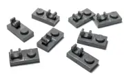 Lego - Lot of 8 - Dark Grey / Gray, Plate Special 1 x 2 [Open O Top Clip]