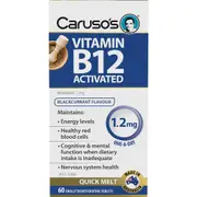 Caruso's Vitamin B12 Activated 1200mcg 60 Orally Disintegrating Tablets