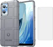 [Asuwish] Phone Case for OnePlus Nord CE 2 5G with Tempered Glass Screen Protector Cover and Slim Thin Hard Cell Accessories Protective One Plus CE2 1 Plus 1plus NordCE2 One+ 1+ EC 2 G5 Women Men Grey