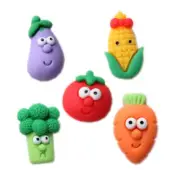 Vegetable Garden - Shelly's Buttons - Food Flat Backs Embellish - Craft Scrap