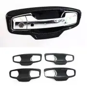 Carbon Fiber 8X Side Door Handle Bowl Cover Trim For Mitsubishi Triton 2023 2024