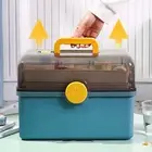 Storage Container Multi-layer Pill Organizer Box with Hidden Handle for Access