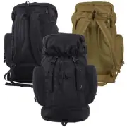 45 Liter Tactical Backpack- 22" Coyote Brown or Black Hiking Day Pack Gear Bag