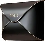 NACH Envelope Wall Mount Mailbox, Maximum Rust Protection Metal Mailbox, Black and Copper Mail Box, Mailboxes for Outside Wall Mount, Outdoor Mailboxes, 12.5x5x10 Inches, Wall Mailbox, MB-6941
