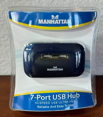 Manhattan 7-Port Hi-Speed USB 2.0 Ultra Hub, Dual Power Plug and Play