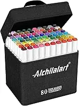 80 Colors Alcohol Markers Set, Alchilalart Artist Alcohol Markers, Animation Art Sketching Markers for Adult Kids