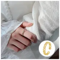 在飛比找momo購物網優惠-【HaNA 梨花】韓國經典女人味．蜂巢鏤空鑲鑽開口戒指