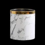 LWLYLCHBM Marble Trash Can Nordic Light Round Household Creative Bedroom Living Room Kitchen Bathroom Trash Can Creative Tissues Storage Bucket-White