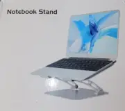 NOTEBOOK STAND HOLDER--FOR COMPUTER ADJUSTABLE--Ergonomic Mount Aluminum SILVER